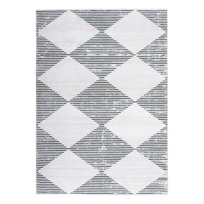 World Rug Gallery Contemporary Diamond Machine Washable Area Rug