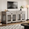 71" Large Dog Crate for 2 Dogs, Double Dog Cage Furniture with 3 Drawers for Ample Storage Space, Furniture Style Indoor Dog Crate & TV Stand - 3 of 4