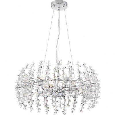 Valla 23" Crystal and Chrome 8-Light Pendant