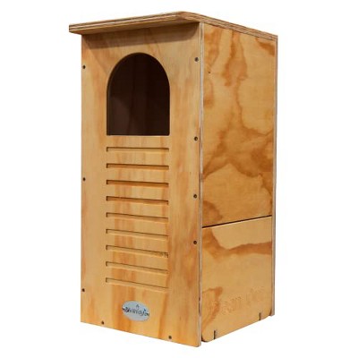 Natural Pine Barred Owl Nesting Box with Clean Out Door