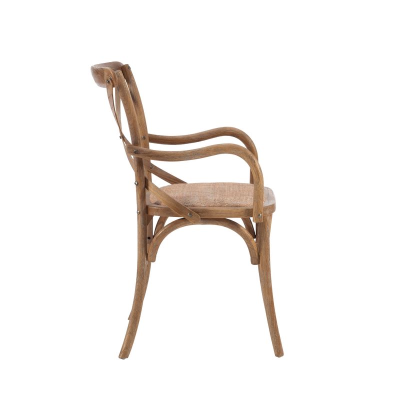 Helia Cross Back Traditional Chair Ash Gray/Natural - Linon, 5 of 13