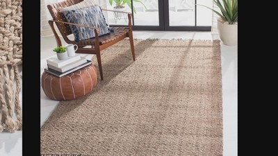 Gray Geometric Handwoven Natural Fiber Area Rug 4' x 6'