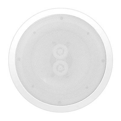 Pyle PWRC82 8" Round Flush Mount 400-Watt Dual Channel Waterproof Speakers, Ceiling or Wall Installation, Kitchen, Bathroom, Patio, White