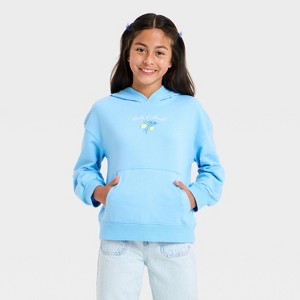 Girls' French Terry 'Lemons' Hoodie Graphic Pullover Sweatshirt