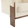 CAVINAS Mid-Century Modern Accent Chair,Luxury 3-Legged Armchair Wide Polyester Office Chair Club Chair for Living Room,Office&Bedroom,Beige - 3 of 4