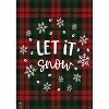 Let It Snow Plaid Winter Burlap Garden Flag Snowflakes 12.5"x18" Briarwood Lane - 3 of 4