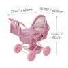 Olivia's Little World Bassinet Pram with Coverand Canopy and Storage Doll Strollers for 16-18" Dolls - 2 of 4