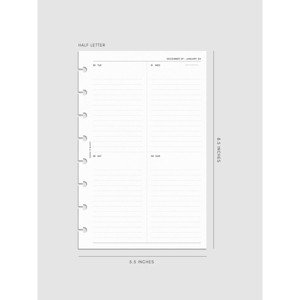 2026 Dated Vertical Weekly Planner Inserts | Monday Start | Cloth & Paper - 1 of 4