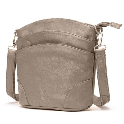 Crossbody Bags for Women, Real Leather Crossbody Handbags Purses Sling Crossover Shoulder Bag Shoulder Handbags Grey