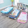 EVERYDAY KIDS Princess Toddler Cot Nap Mat for Home, Daycare, Preschool ; Easy to Roll Sleeping Mat with Elastic Straps, Pillow and Blanket - 2 of 4