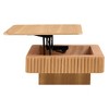 Lift Top Coffee Table Handcraft Drum Cocktail Table Square Center Table Accent Table Sofa Side Table with Hidden Storage Space - ModernLuxe - 4 of 4