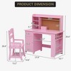 Kids Desk and Chair Set, Wooden Study Table with Storage Shelf, Bulletin Board, Children School Learning Desk Set, Writing Table for Boys and Girls - 2 of 4