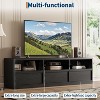 Mid Century Modern TV Stand for 65 70 75 Inch TVs, Industrial Entertainment Center with 3 Drawers & Open Shelves, Sturdy MDF, Vintage - 3 of 4