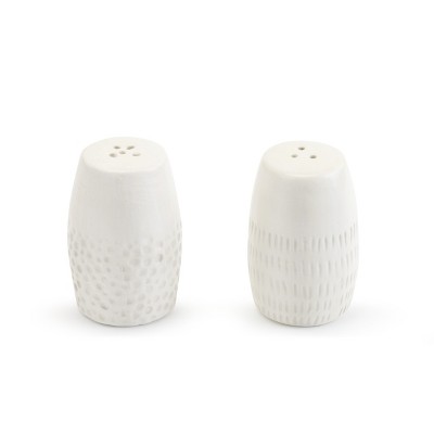 DEMDACO Textured Salt & Pepper Shaker Set White