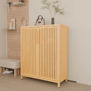 Vynxaria 42-Inch Multi-Scene Large Capacity Storage Cabinet - Bamboo, Versatile Use for Shoe or Bathroom Storage - 1 of 4
