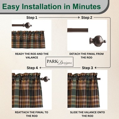 Rustic Plaid Cotton Rod Pocket Valance 72" x 14"