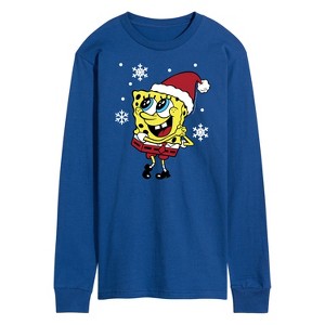 Men's - SpongeBob SquarePants - Dear Santa Long Sleeve Graphic T-Shirt - 1 of 4