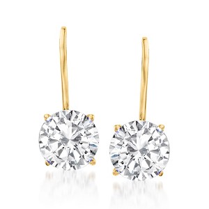 Ross-Simons 2.00 ct. t.w. CZ Drop Earrings in 14kt Yellow Gold - 1 of 4