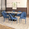 LeisureMod Dining Chair Upholstered in Leather with Metal Legs Set of 2 Seville Collection - 3 of 4