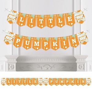 Big Dot of Happiness Little Pumpkin - Fall Birthday Party or Baby Shower Bunting Banner - Party Decorations - Little Pumpkin - 1 of 4