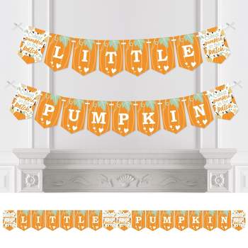 Big Dot of Happiness Little Pumpkin - Fall Birthday Party or Baby Shower Bunting Banner - Party Decorations - Little Pumpkin