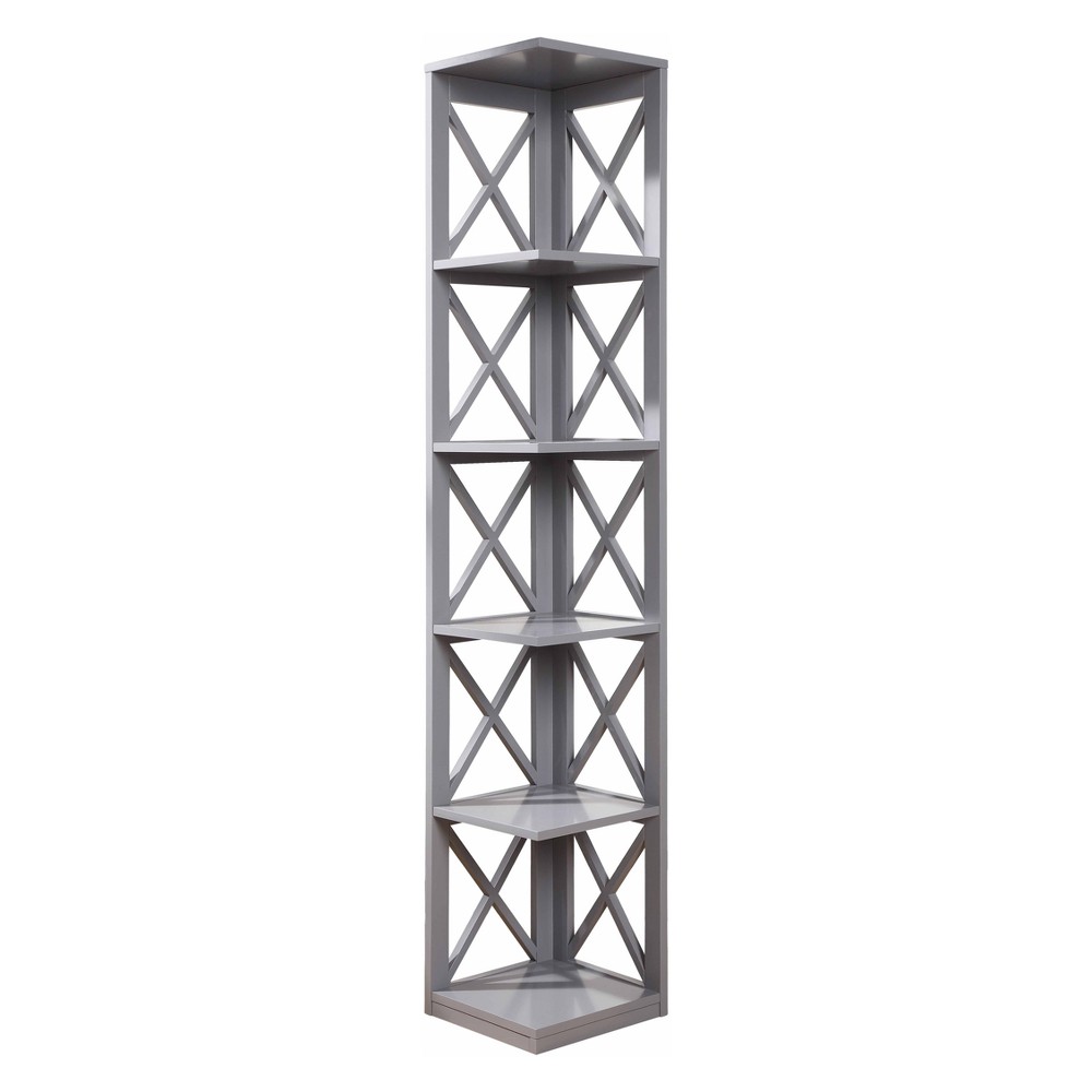 Photos - Wall Shelf 63.75" Breighton Home Xavier 5-Shelf Corner Bookcase Gray