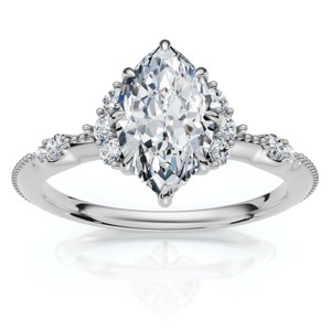 Pompeii3 1.20Ct Marquise Viviana Diamond Engagement Ring 14k Gold Lab Created EF/VS - 1 of 4