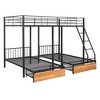 NicBex Full Over Twin Bunk Bed with Safety Guardrail and Drawers,Loft Bed with Ladder and Converts to 3 Beds,Noise Reduced Bunk Beds for Bedroom - image 2 of 4