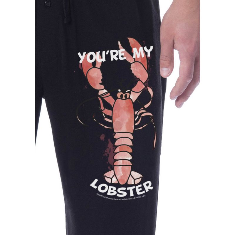 Friends TV Show Logo Mens' You're My Lobster Sleep Pajama Pants Black, 3 of 4