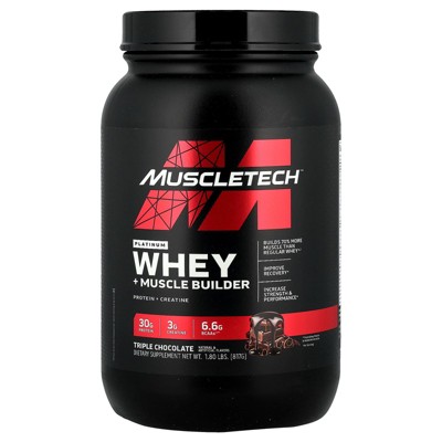MuscleTech Platinum Whey + Muscle Builder, Triple Chocolate, 1.8 lbs (817 g)