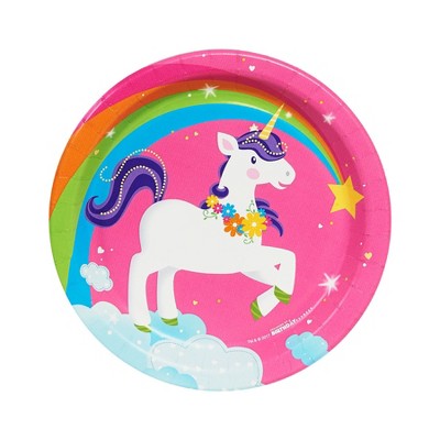  Fairytale Unicorn 8ct Party Dessert Plates 