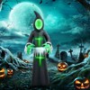 SEVOBAL Party Decorations and Accessories 8ft Inflatable Halloween Mirror Face Ghost Easy Setup Outdoor Long-lasting, Black, 17.25"*31.5"*96.5" - 2 of 4