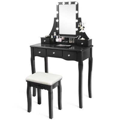Black Vanity Tables Target, Black Makeup Vanity With Led Lights