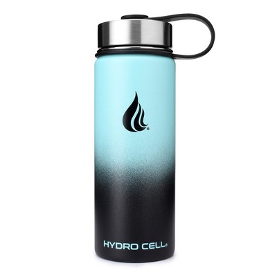 18oz Teal and Black Stainless Steel Insulated Water Bottle