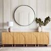 Light Brown Wood Arched Storage Cabinet, Sideboard Buffet Cabinet with Adjustable Shelf Modular Cabinet for Living Room, Entryway – Cuddlewood - 2 of 4