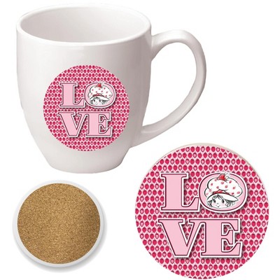 Courtside Market Strawberry Shortcake Love 16 oz Mug & Ceramic Coaster Set