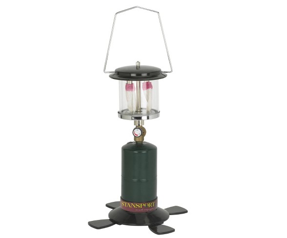 Stansport Propane Lantern with Double Mantle - Black