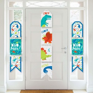 Big Dot of Happiness Roar Dinosaur - Hanging Vertical Paper Door Banners - Dino Mite Baby Shower or Birthday Party Wall Decor Kit - Indoor Door Decor - 1 of 4