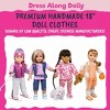 Dress Along Dolly Unicorn Onesie Pajama Doll Outfit with Unicorn Pet and Hair Clip (3pc PJ Set) - Premium Handmade Clothes Costume for All 18 inch - 2 of 4