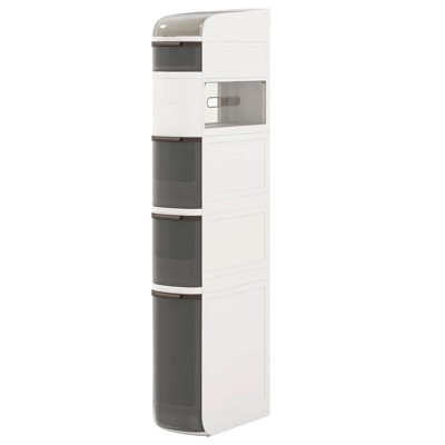 Costway 6-Tier Narrow Bathroom Storage Cabinet with Drawers Tissue Box Wheels for Kitchen