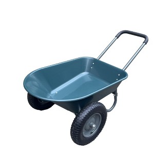 Garden Utility Cart with Dual Wheels and Stand, Heavy-Duty Trolley for Yard, Lawn, and Outdoor Tasks - 1 of 4
