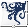 ChicFurnit Bed Pillows Blue Octopus Home Pillow Velvet Decor Pillow with Hidden Zipper Cotton Pillows for Living Room Decoration, Blue, 20"*1"*20" - 4 of 4
