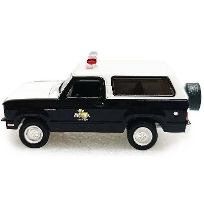 1978 Dodge Ramcharger Police Vehicle "Texas Highway Patrol" Black with White Hood and Top 1/64 Diecast Model Cars by Greenlight