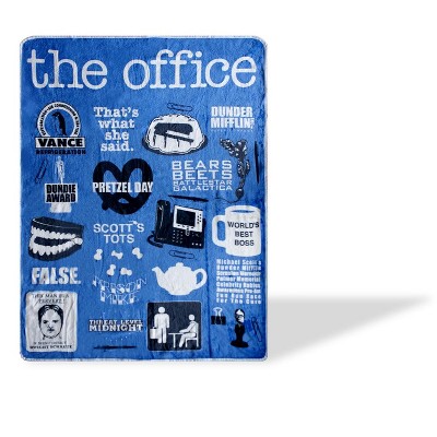 Just Funky The Office Iconography Fleece Blanket | 45 x 60-Inch Fun Throw Blanket