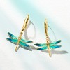 Ross-Simons Italian Tonal Blue Enamel Dragonfly Drop Earrings in 18kt Yellow Gold - 3 of 4