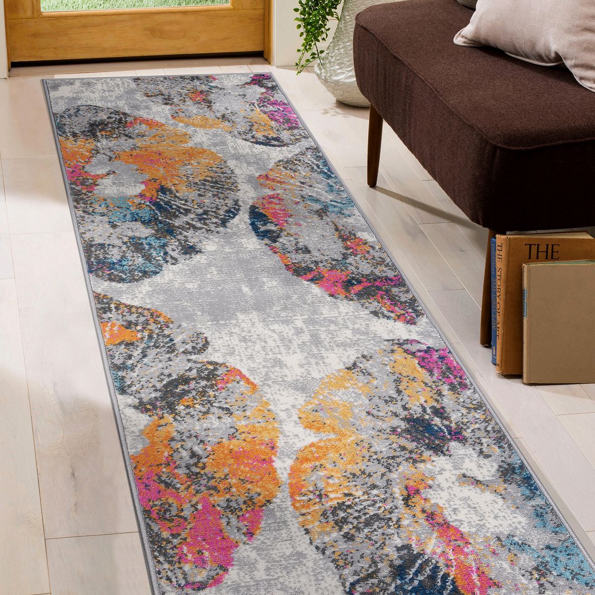 World Rug Gallery Contemporary Floral Stain Resistant Soft Area Rug - thumbnail 10