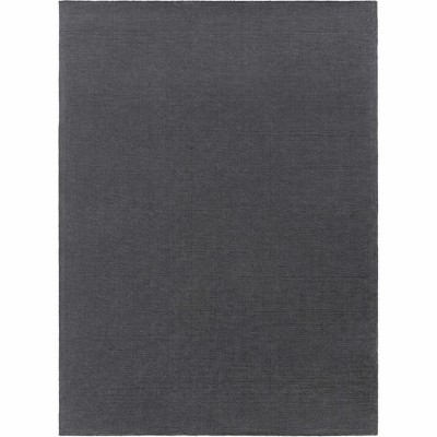 Charcoal Gray High Pile Wool Rectangular Rug 7'6" x 9'6"