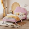 NicBex Twin/Full Velvet Upholstered Platform Bed Frame with Cloud-Shape Headboard for Kids,Wood Slats Support,No Box Spring Needed,Easy Assembly - 2 of 4