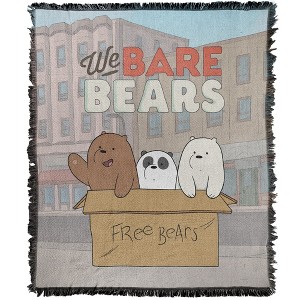 We Bare Bears Baby Bears Blanket 50"x60" Woven Tapestry - 1 of 4