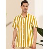 Lars Amadeus Men's Stripe Short Sleeved Color Block Button Down Beach Shirt - 2 of 4